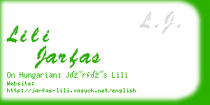 lili jarfas business card